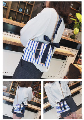 夏季風尚 海軍條紋小方包，少女心動的斜挎新寵